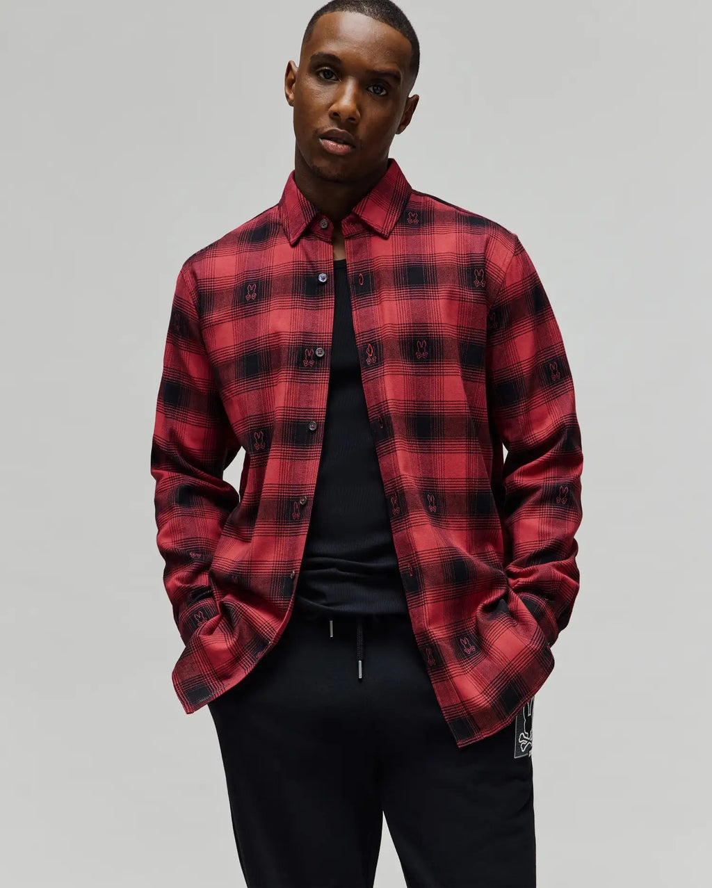 Mens kurt plaid flannel shirt