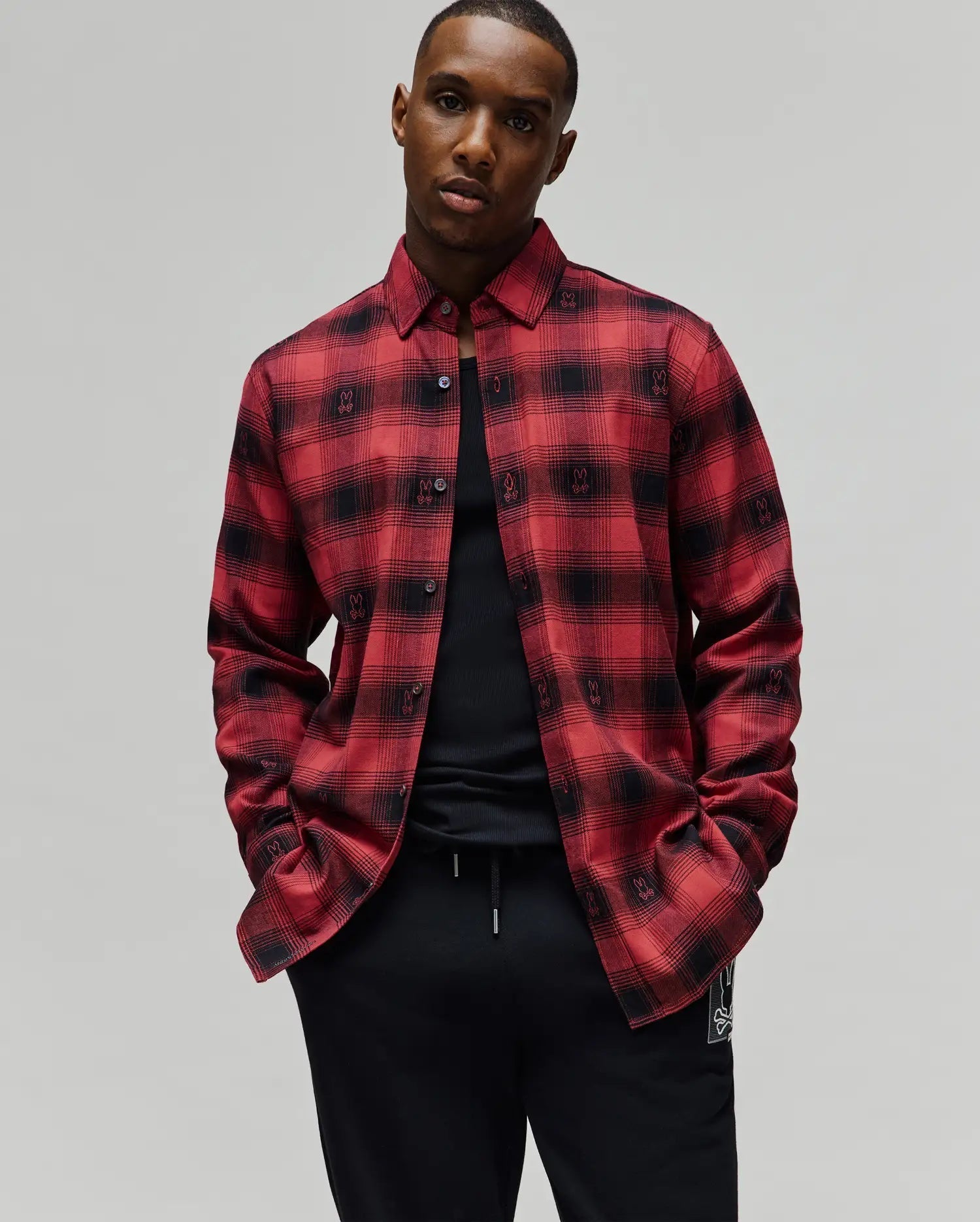 Mens kurt plaid flannel shirt