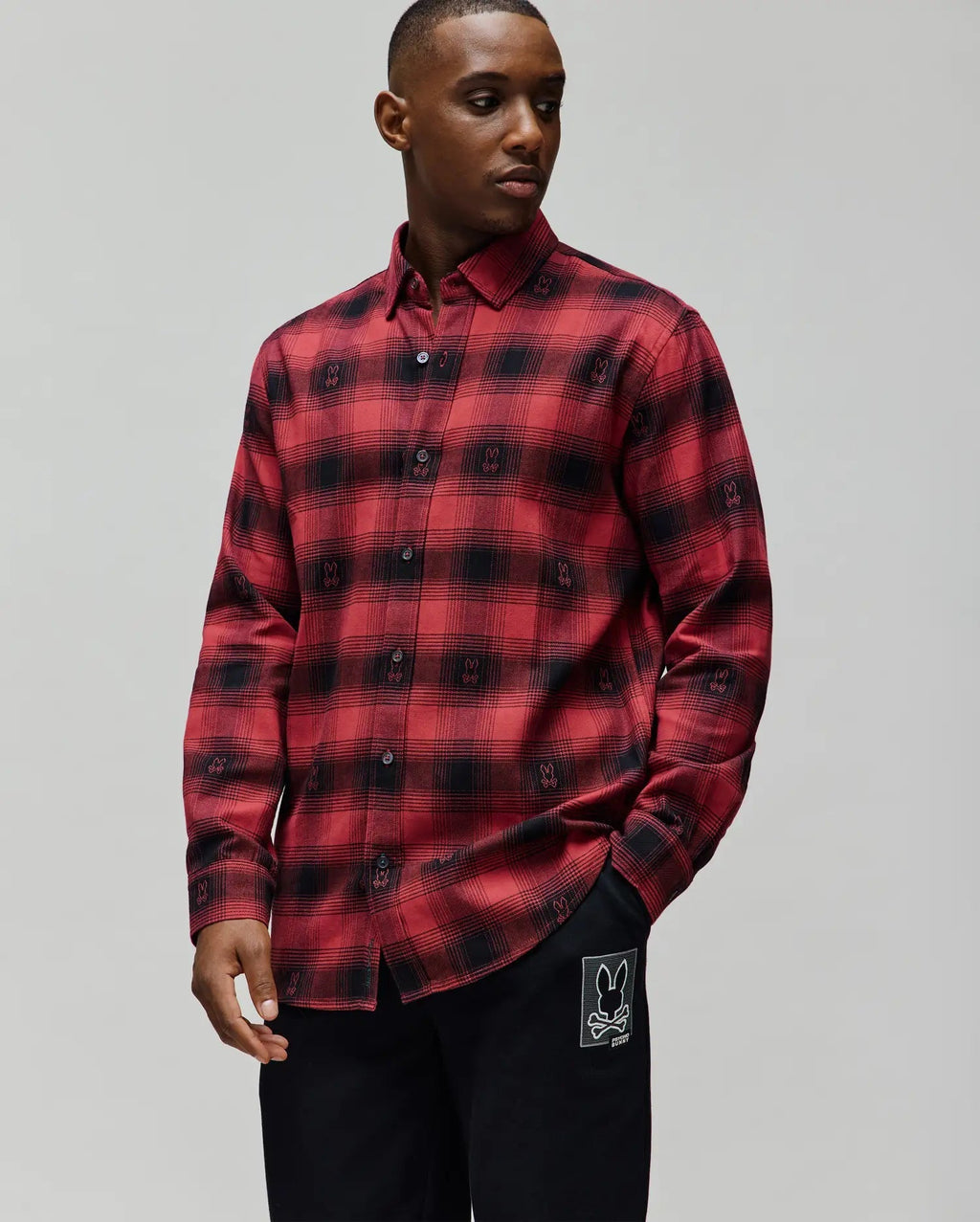 Mens kurt plaid flannel shirt