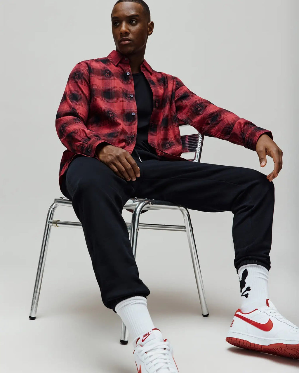 Mens kurt plaid flannel shirt